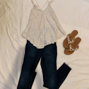 Pretty cream flowy tank top!!!